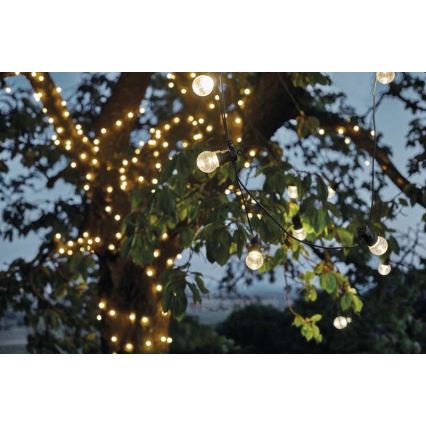 LED udendørs dekorativ lyskæde 10x LED / 10 m IP44 klar