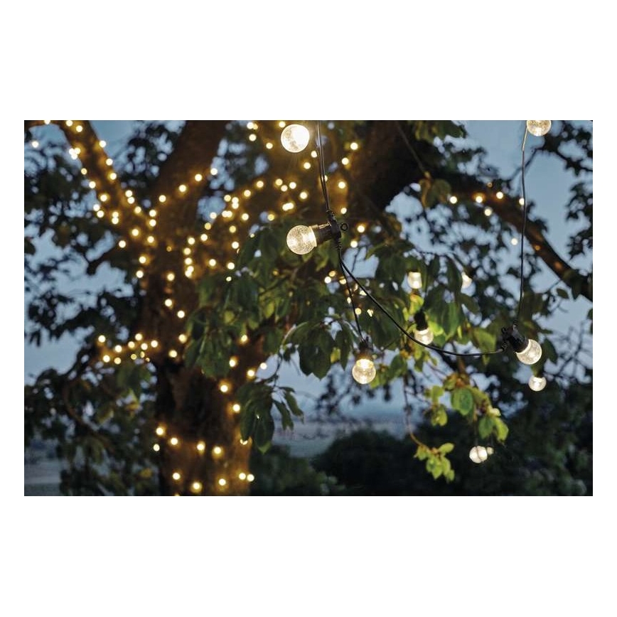 LED udendørs dekorativ lyskæde 10x LED / 10 m IP44 klar