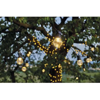 LED udendørs dekorativ lyskæde 10x LED / 10 m IP44 klar