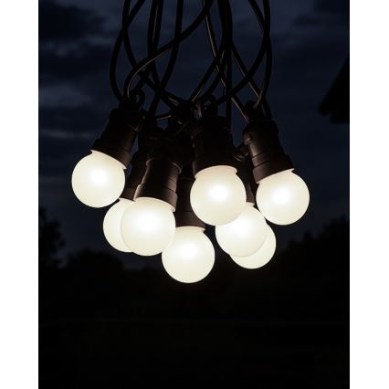 LED udendørs dekorativ lyskæde 10xLED/0,36W/230V 4,5 m IP44 sort