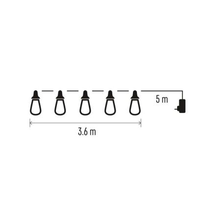 LED Udendørs dekorativ lyskæde 16xLED 8,6m IP44 kold hvid