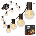 LED udendørs dekorativ lyskæde 20xE12/1W/230V 20 m IP65 sort