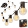LED udendørs dekorativ lyskæde 20xE12/1W/230V 20 m IP65 sort