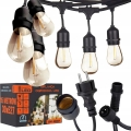 LED udendørs dekorativ lyskæde 30xE27/1W/230V 16,44 m IP44 sort