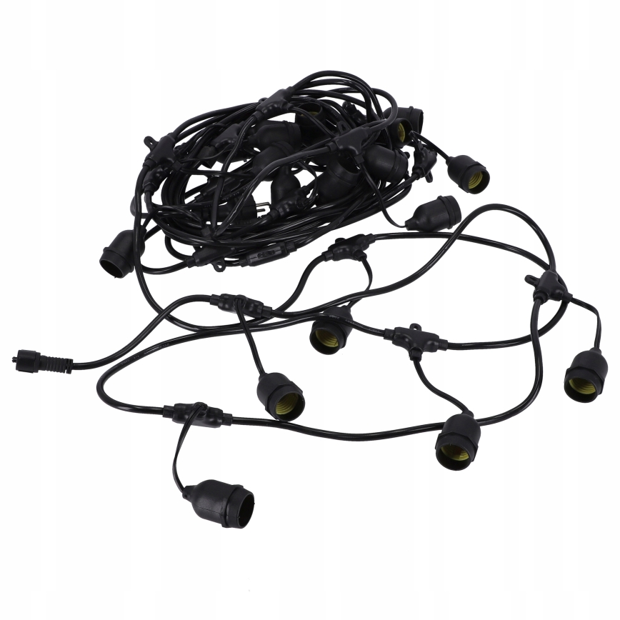 LED udendørs dekorativ lyskæde 30xE27/1W/230V 16,44 m IP44 sort