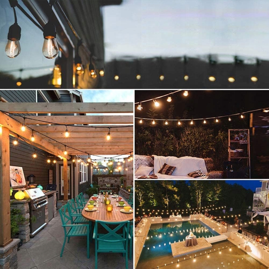 LED udendørs dekorativ lyskæde 5xE27/1W/230V 5,94 m IP44 sort