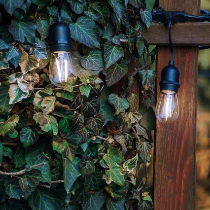 LED udendørs dekorativ lyskæde 5xE27/1W/230V 5,94 m IP44 sort