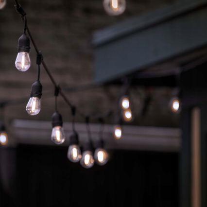 LED udendørs dekorativ lyskæde 5xE27/1W/230V 5,94 m IP44 sort