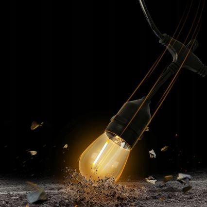 LED udendørs dekorativ lyskæde 5xE27/1W/230V 5,94 m IP44 sort