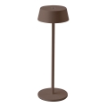 LED Udendørs Dæmpbar Touch Genopladelig Bordlampe LED/2W/5V 4400 mAh IP54 Brun