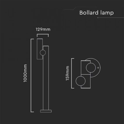 LED Udendørs flexible lampe LED/4W/230V 3000K IP44 100 cm sort