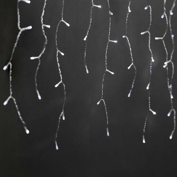 LED udendørs gardin 360 LED / 7 funktioner, 14 m, IP44, kold hvid