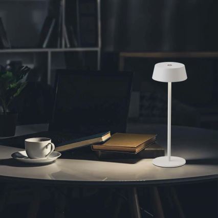 LED Udendørs dæmpbar touch genopladelig bordlampe LED/2W/5V 4400 mAh IP54 hvid