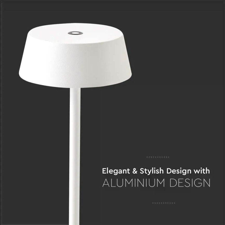 LED Udendørs dæmpbar touch genopladelig bordlampe LED/2W/5V 4400 mAh IP54 hvid