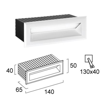 LED udendørs indbygningsarmatur FLIK LED/3W/230V IP65 hvid