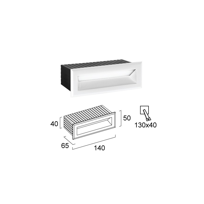 LED udendørs indbygningsarmatur FLIK LED/3W/230V IP65 hvid