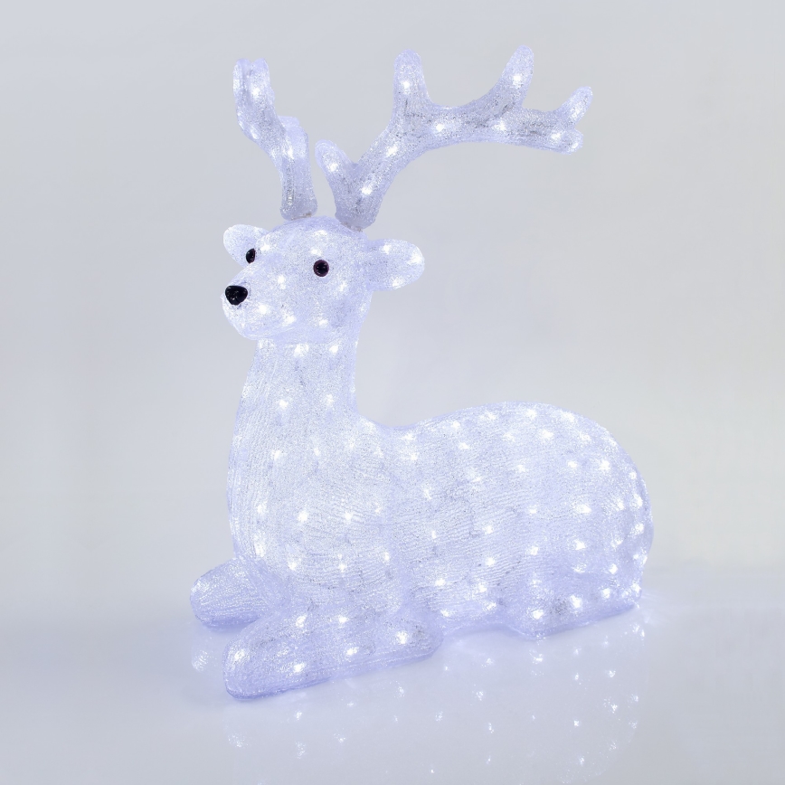 LED udendørs juledekoration 200xLED/6W/230V IP44 kold hvid rensdyr