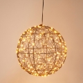 LED udendørs juledekoration 300xLED/230V Ø 25 cm IP44 varmhvid kugle/sort