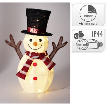 LED udendørs juledekoration 35xLED/230V 67 cm IP44 snemandsfigur