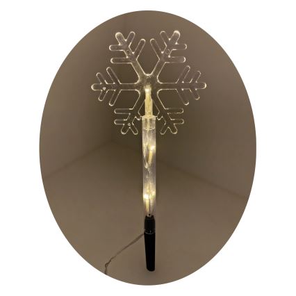 LED udendørs juledekoration 3xLED/2xAA IP44 varm hvid snefnug