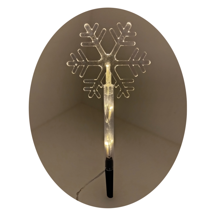 LED udendørs juledekoration 3xLED/2xAA IP44 varm hvid snefnug