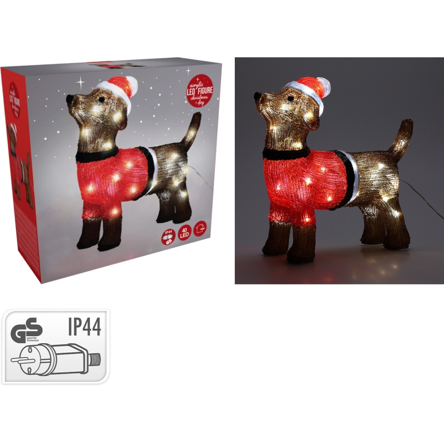 LED udendørs juledekoration 40xLED/230V 35 cm IP44 hund