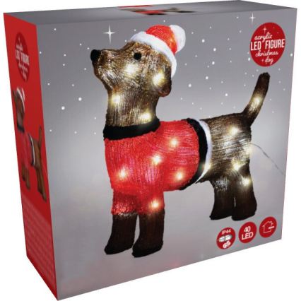LED udendørs juledekoration 40xLED/230V 35 cm IP44 hund
