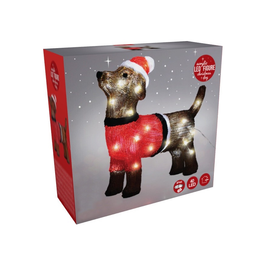 LED udendørs juledekoration 40xLED/230V 35 cm IP44 hund