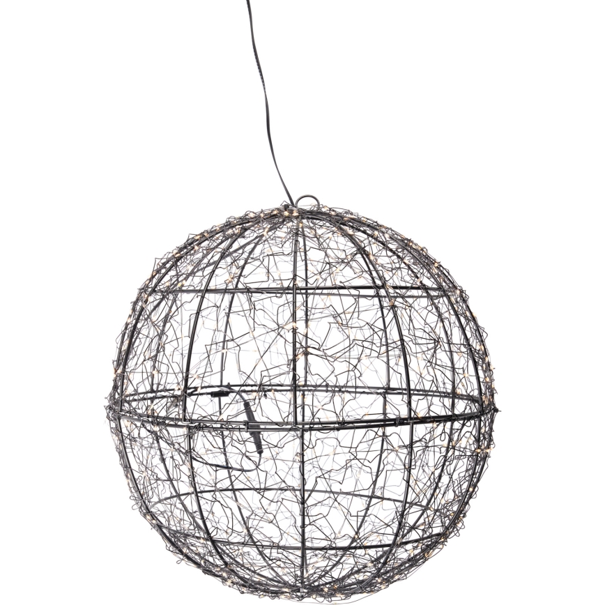 LED udendørs juledekoration 500xLED/230V Ø 35 cm IP44 varm hvid kugle/sort