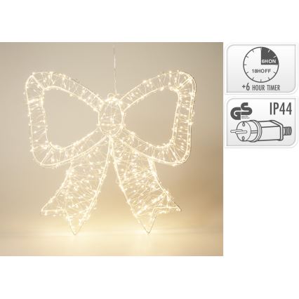 LED udendørs juledekoration 720xLED/6W/230V 46 cm IP44 varm hvid sløjfe/hvid