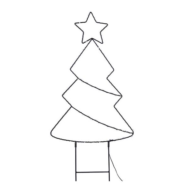 LED udendørs juledekoration 85xLED/3xAA IP44 varm hvid juletræ