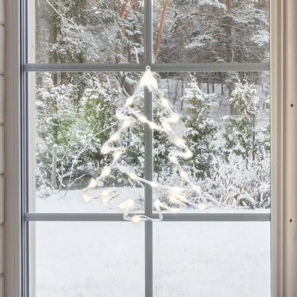LED Udendørs juledekoration til vindue 35xLED/230V IP44 varm hvid/træ