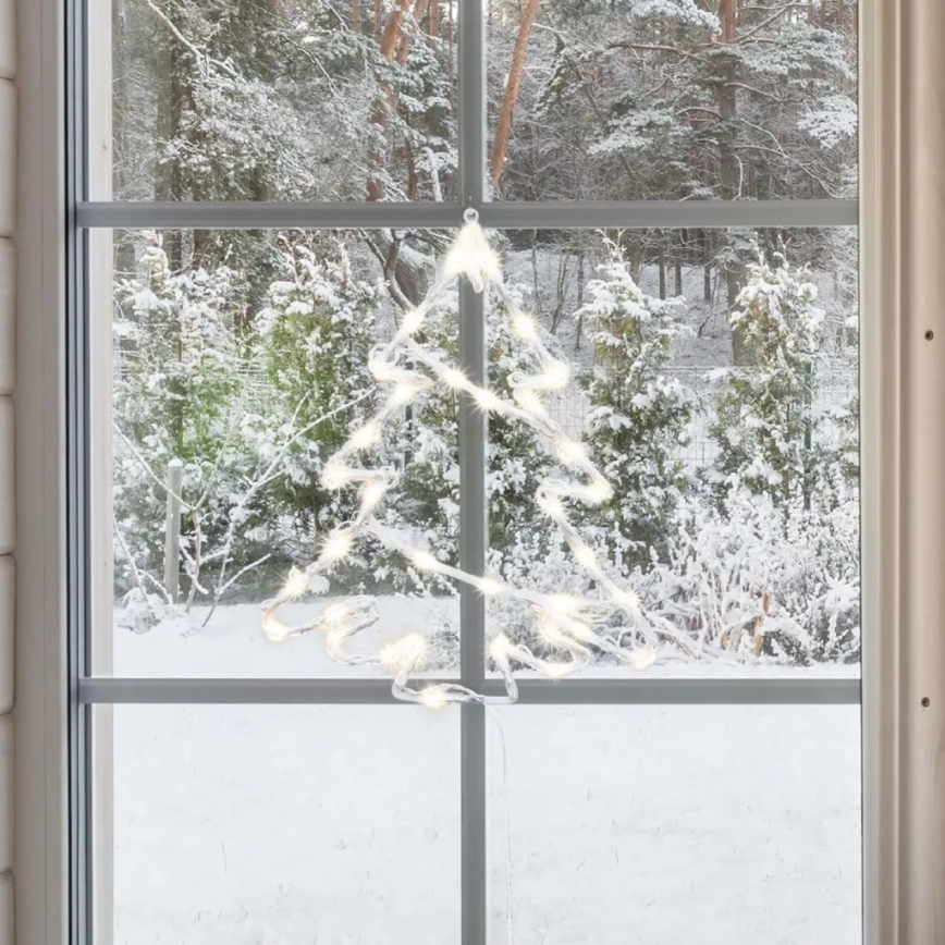 LED Udendørs juledekoration til vindue 35xLED/230V IP44 varm hvid/træ