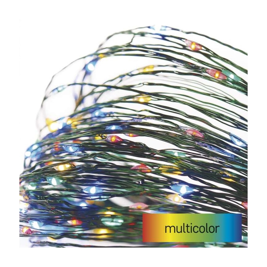 LED udendørs julekæde 75xLED/12,5m IP44 flerfarvet