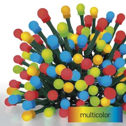 LED udendørs julekæde 80xLED/8 funktioner 13m multifarvet IP44