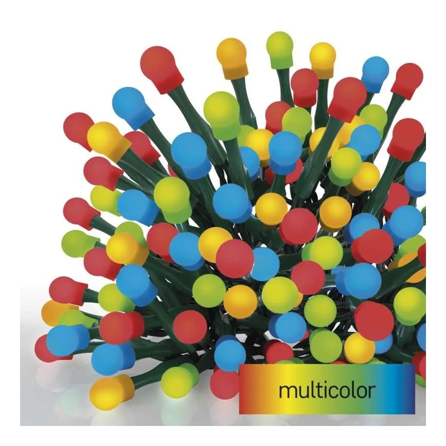 LED udendørs julekæde 80xLED/8 funktioner 13m multifarvet IP44