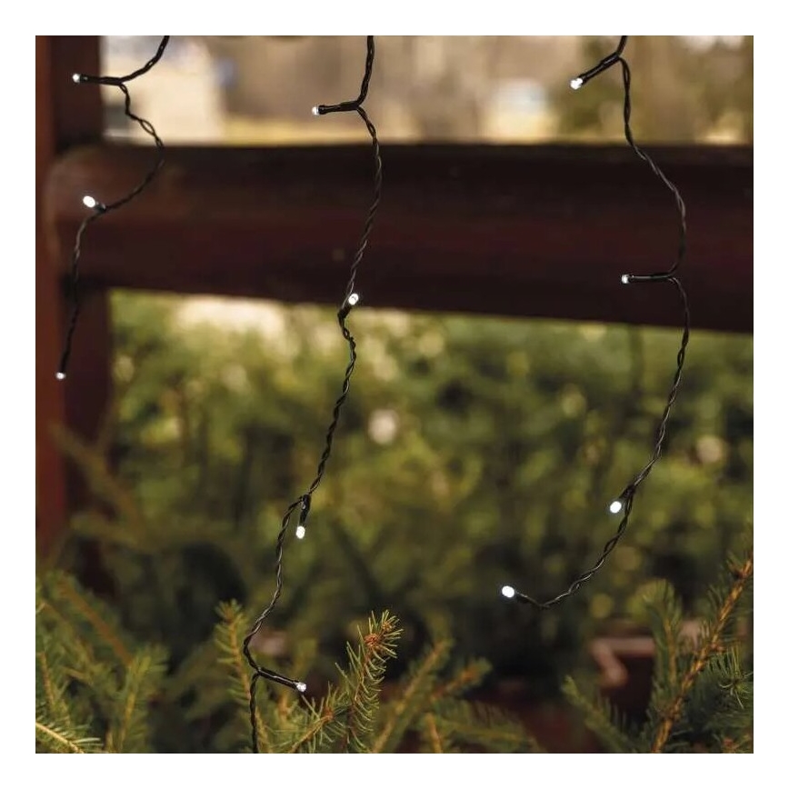 LED Udendørs julelyskæde 100xLED/2,5x0,9m IP44 kold hvid