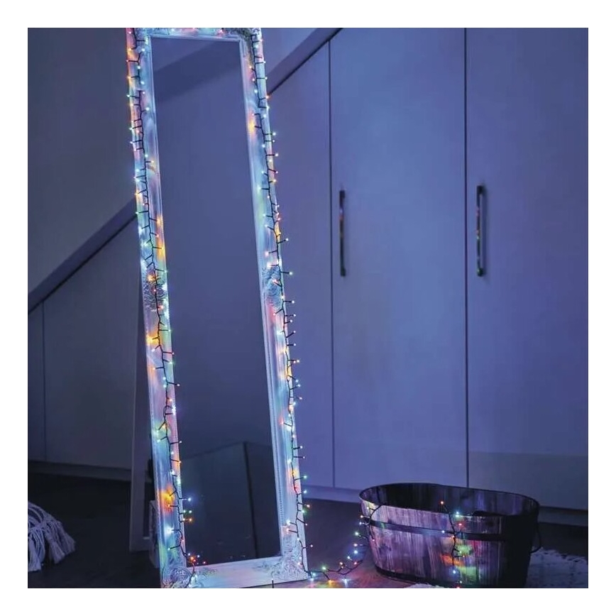 LED Udendørs julelyskæde 150xLED/27,35m IP44 multifarvet