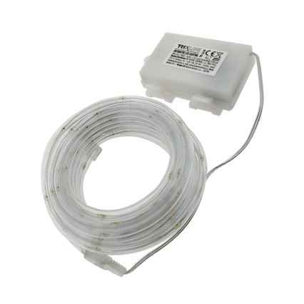 LED udendørs julelyskæde 100 LED/3xAA 5,45 m IP44 flerfarvet