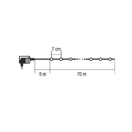 LED udendørs julelyskæde 1000xLED/230V 8+4 funktioner 75 m IP44 multifarvet
