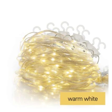 LED udendørs julelyskæde 100xLED/8 funktioner 7,9x0,7m IP44 varm hvid