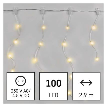 LED udendørs julelyskæde 100xLED/8 funktioner 7,9x0,7m IP44 varm hvid