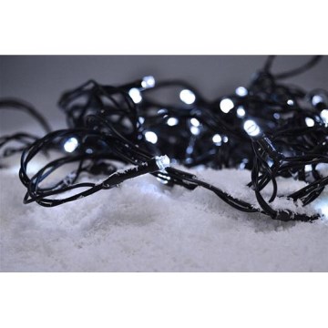 LED udendørs julelyskæde 100xLED/8 funktioner IP44 13m kold hvid