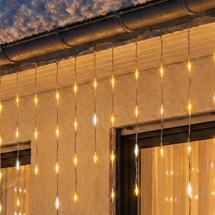 LED udendørs julelyskæde 1200xLED/230V 25x0,56 m IP44 varm hvid/kold hvid