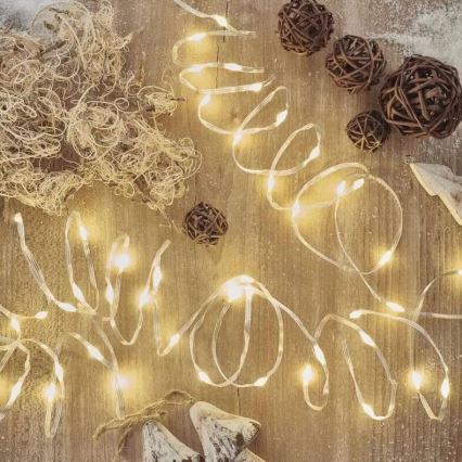 LED udendørs julelyskæde 120xLED/17m IP44 varm hvid