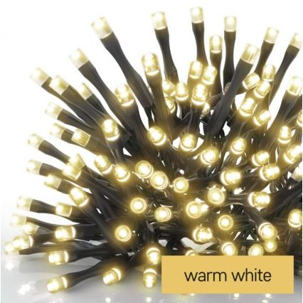 LED udendørs julelyskæde 120xLED/3xAA 8,9m IP44 varm hvid