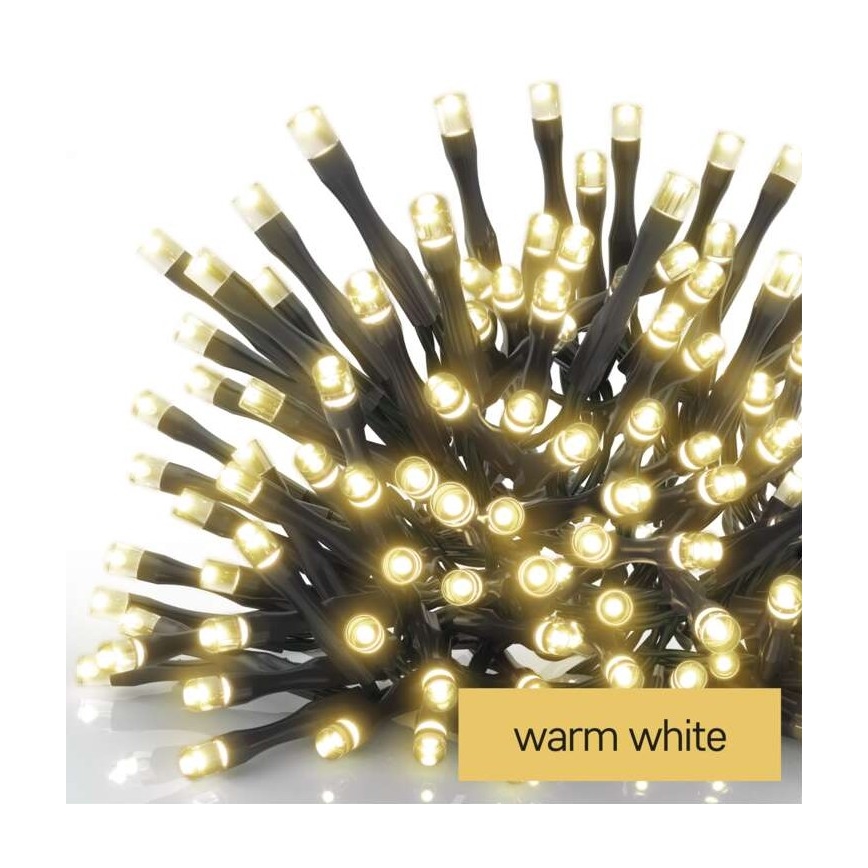 LED udendørs julelyskæde 120xLED/3xAA 8,9m IP44 varm hvid