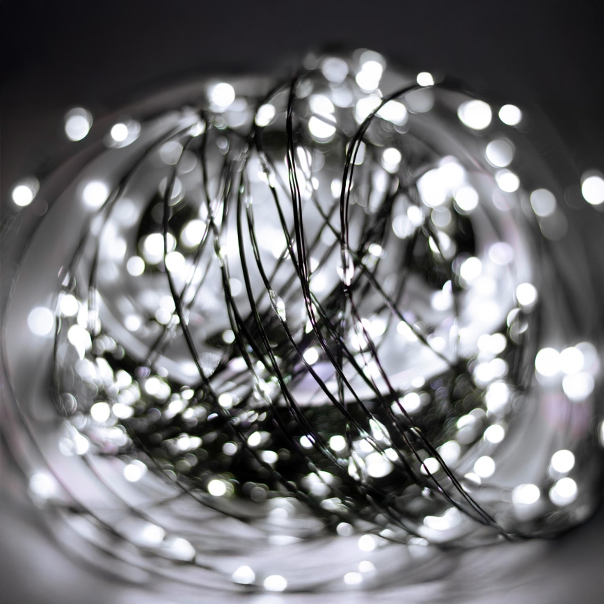 LED udendørs julelyskæde 1500xLED/230V 8 funktioner 153 m IP44 kold hvid + fjernbetjening