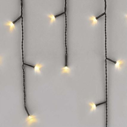 LED udendørs julelyskæde 200 LED/8 indstillinger 8,6m IP44 varm hvid