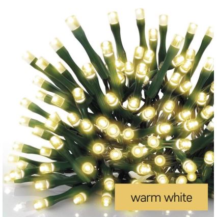 LED udendørs julelyskæde 200 LED/8 indstillinger 8,6m IP44 varm hvid